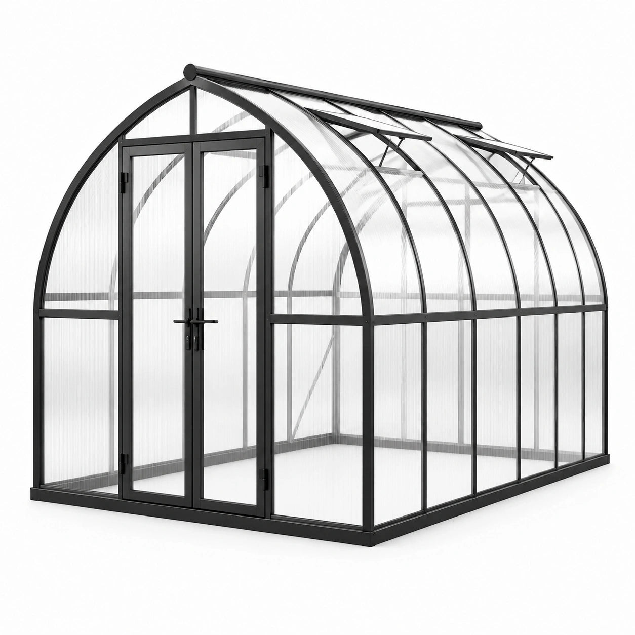 Szklarnia aluminiowa z poliwęglanowymi panelami 200x300x210 cm, czarna