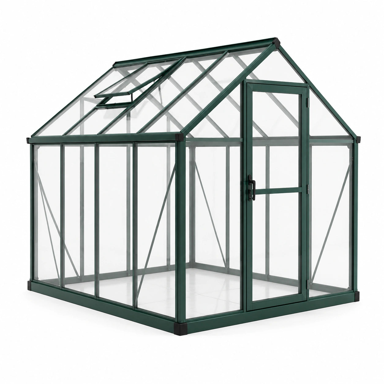 Szklarnia aluminiowa z poliwęglanu 250 cm x 190 cm zielona