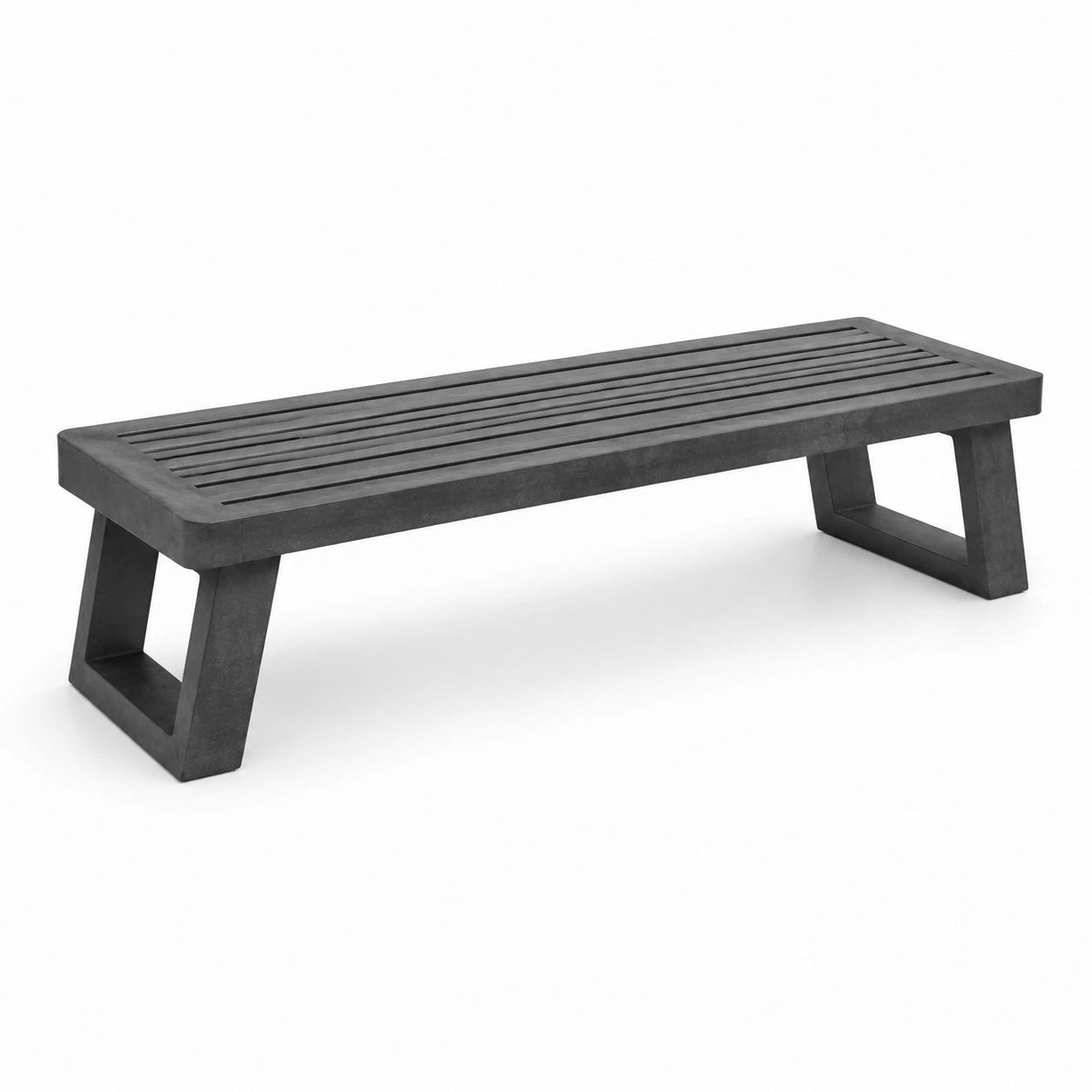 Ławka zewnętrzna z betonu włóknistego ciemnoszara 180x40 cm